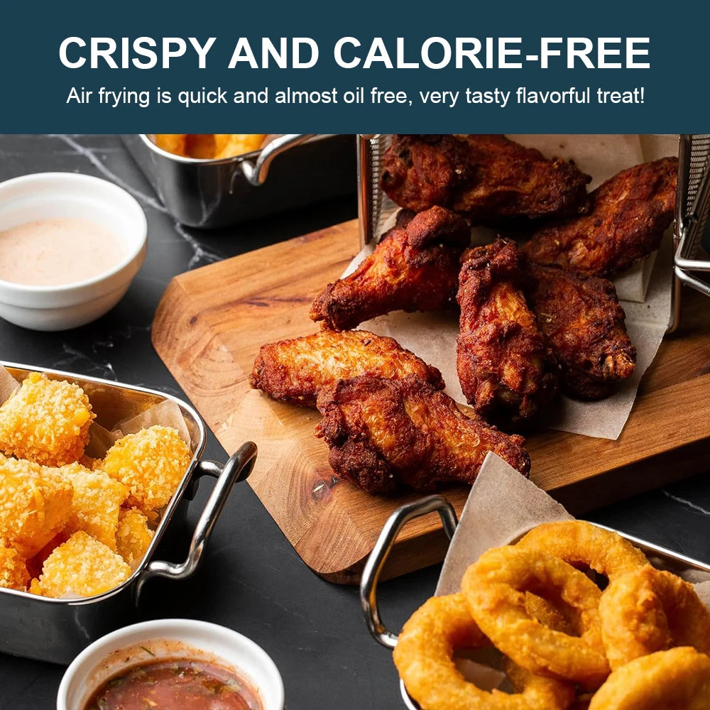 8.5L Air Fryer –LED Display & Touch Control, Large Size, Visible Window, Adjustable Temperature, Auto Shut-Off, 1700W