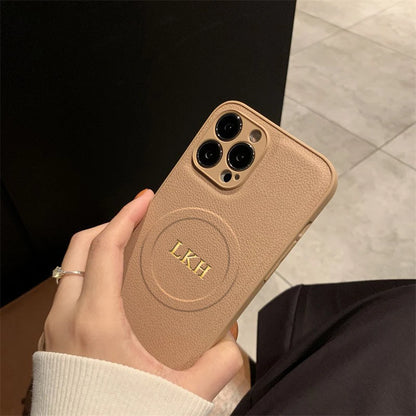 For Magsafe Personalized Name Case For iPhone 17 16 15 14 13 12 11 Pro Max 17 Air Customized Initials Wireless Charging Cover