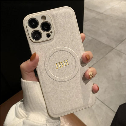 For Magsafe Personalized Name Case For iPhone 17 16 15 14 13 12 11 Pro Max 17 Air Customized Initials Wireless Charging Cover